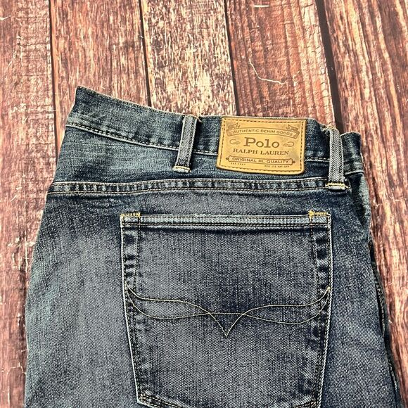 Polo Ralph Lauren Men Sullivan Slim Button Fly Blue Medium Wash Denim Jean 40X27 - Picture 1 of 11